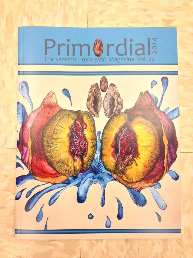 The front cover of the literary and art magazine, featuring senior Kelly Creightons artwork. Primordial goes on sale today for five dollars. 