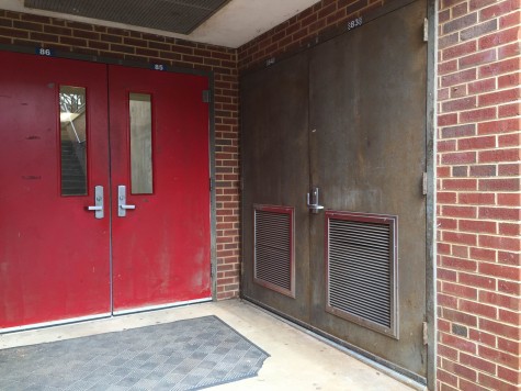 The mechanical room located beside the basement doors was the source of the odor.