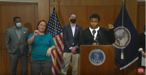 Junior Naquel Perry speaks at Governor Ralph Northam's press conference on Tuesday, June 2.