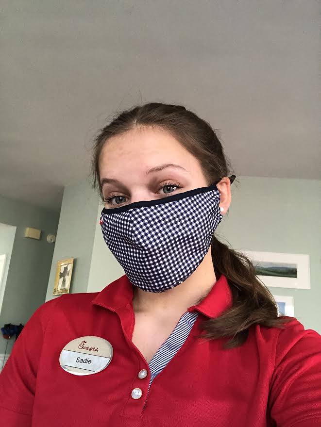 Sophomore Sadie Hathaway gets ready to work a shift at Chick-Fil-A. Usually working between 18-22 hours a week, Hathaway has had to find a balance between her job and school. 