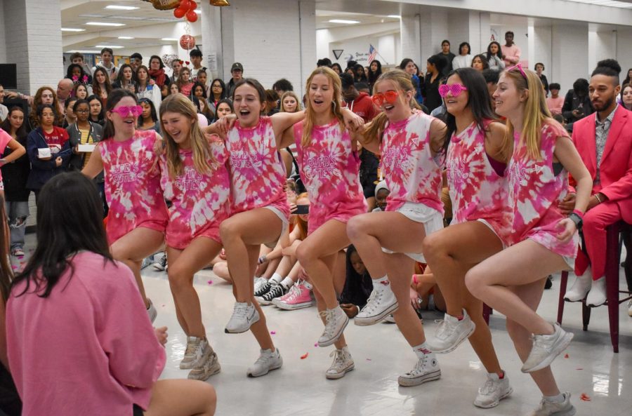 Hoping to wow the crowd, Cupid’s Cuties form a kickline in front of the judges. They went on to win the lunch competition alongside the Magnificent 3 and Boys Who Cry.