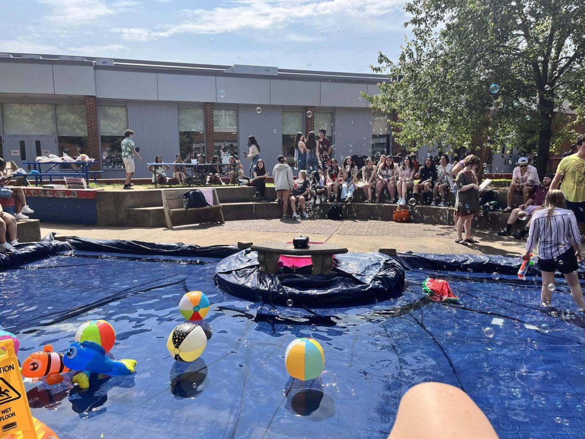 The class of 2023 enjoy some fun in the sun during their senior prank last May. 