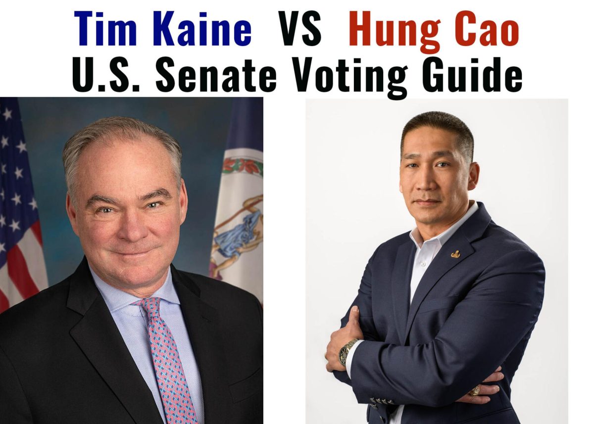 Illustration created using a public domain image from the US Senate and an image with permission from Hung Cao for Virginia. 